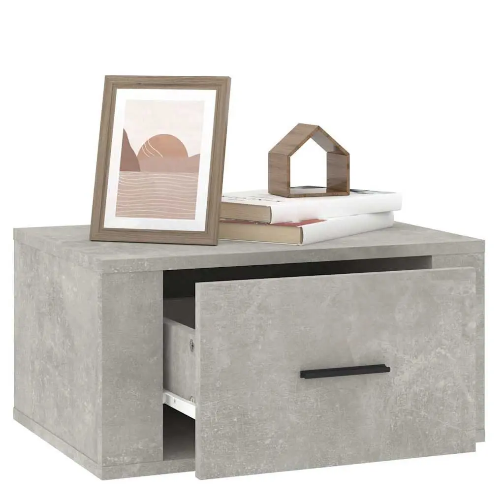 Wall-Mounted Bedside Cabinets Floating Storage Units Grey 50x36x25 cm Pair