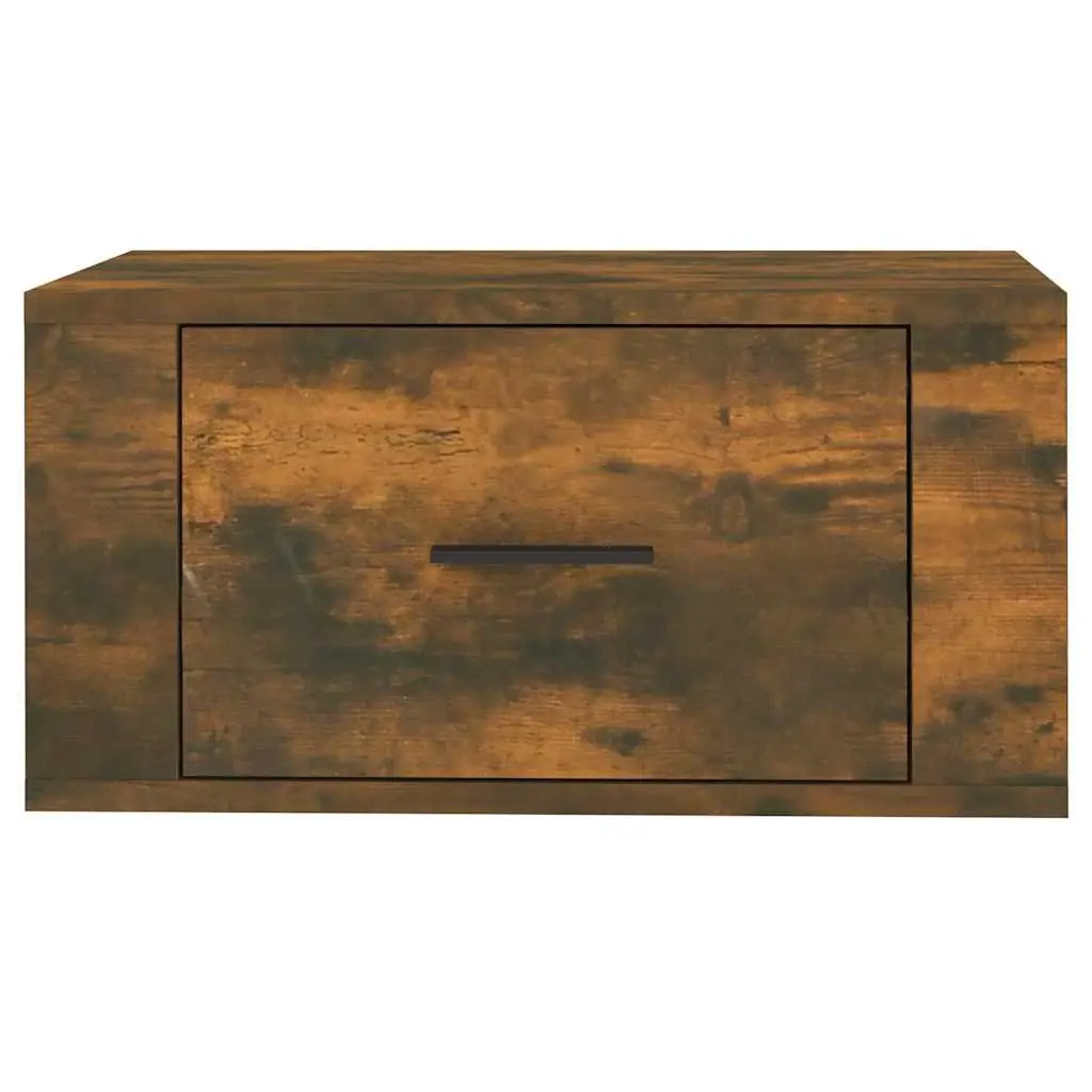 Wall-mounted Bedside Cabinets in Smoked Oak
