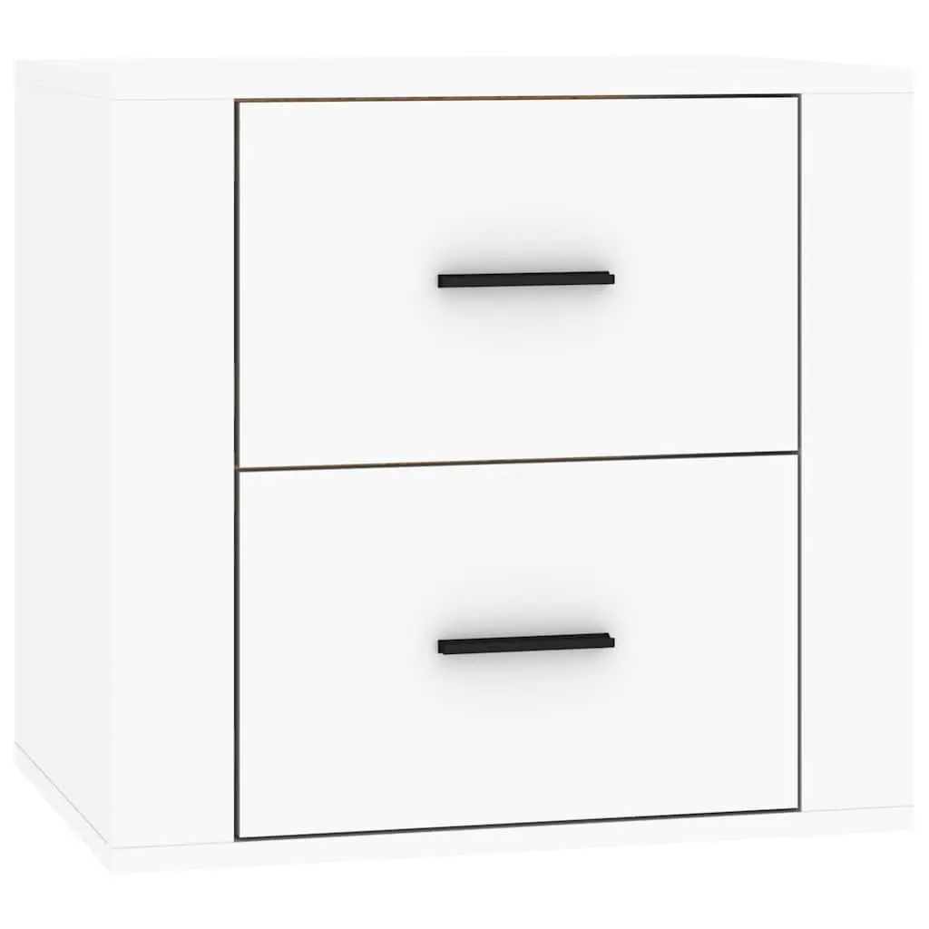 Wall-Mounted Bedside Cabinet in White