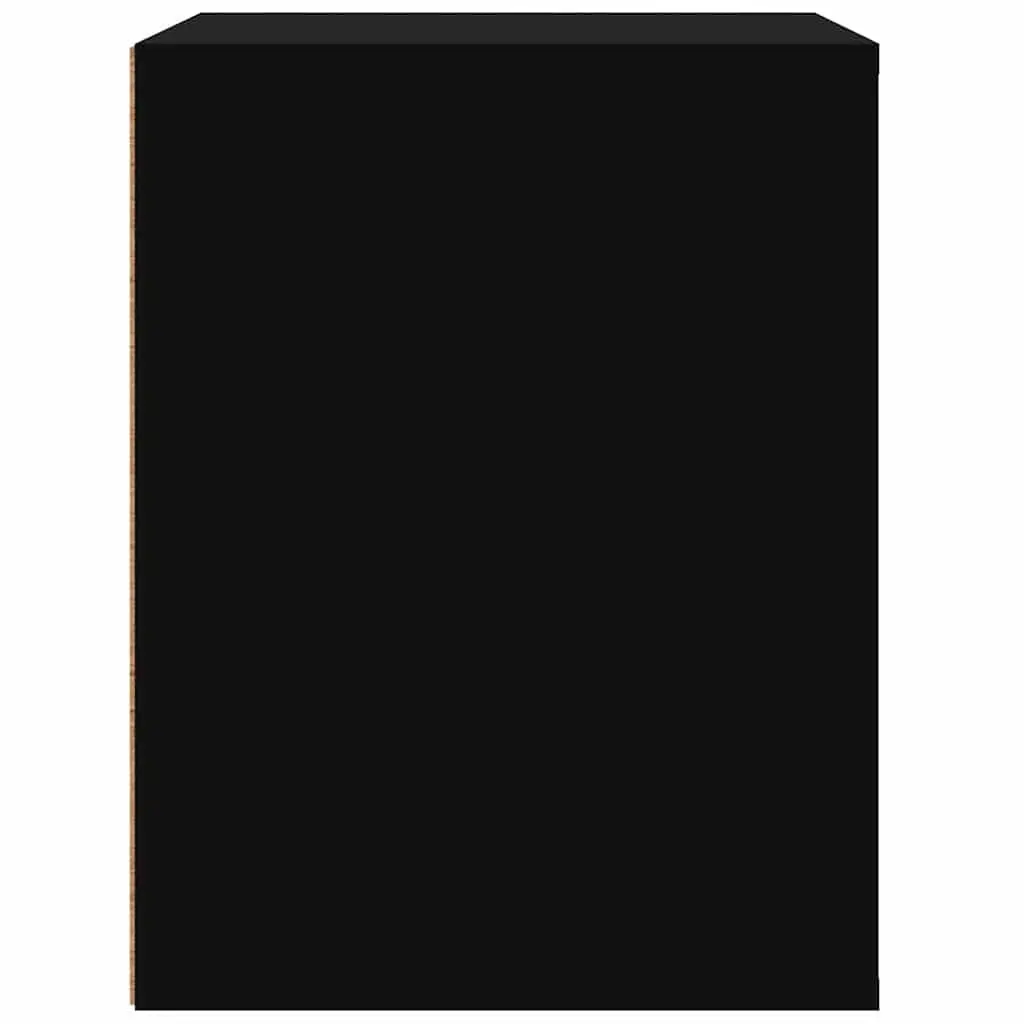 Black Wall-Mounted Bedside Cabinet for Storage
