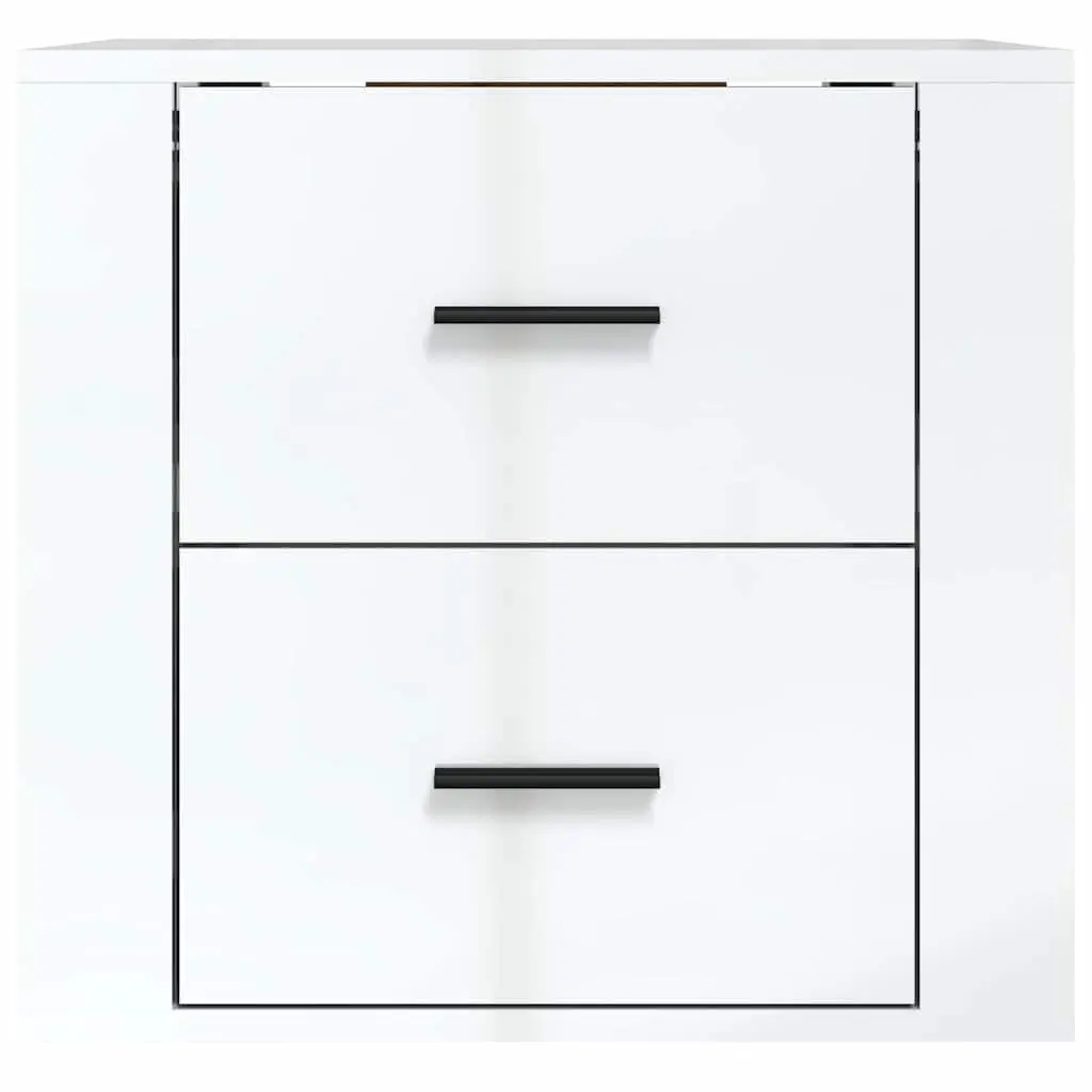 Wall-mounted Bedside Cabinet White Floating Storage Organiser 50x36x47cm