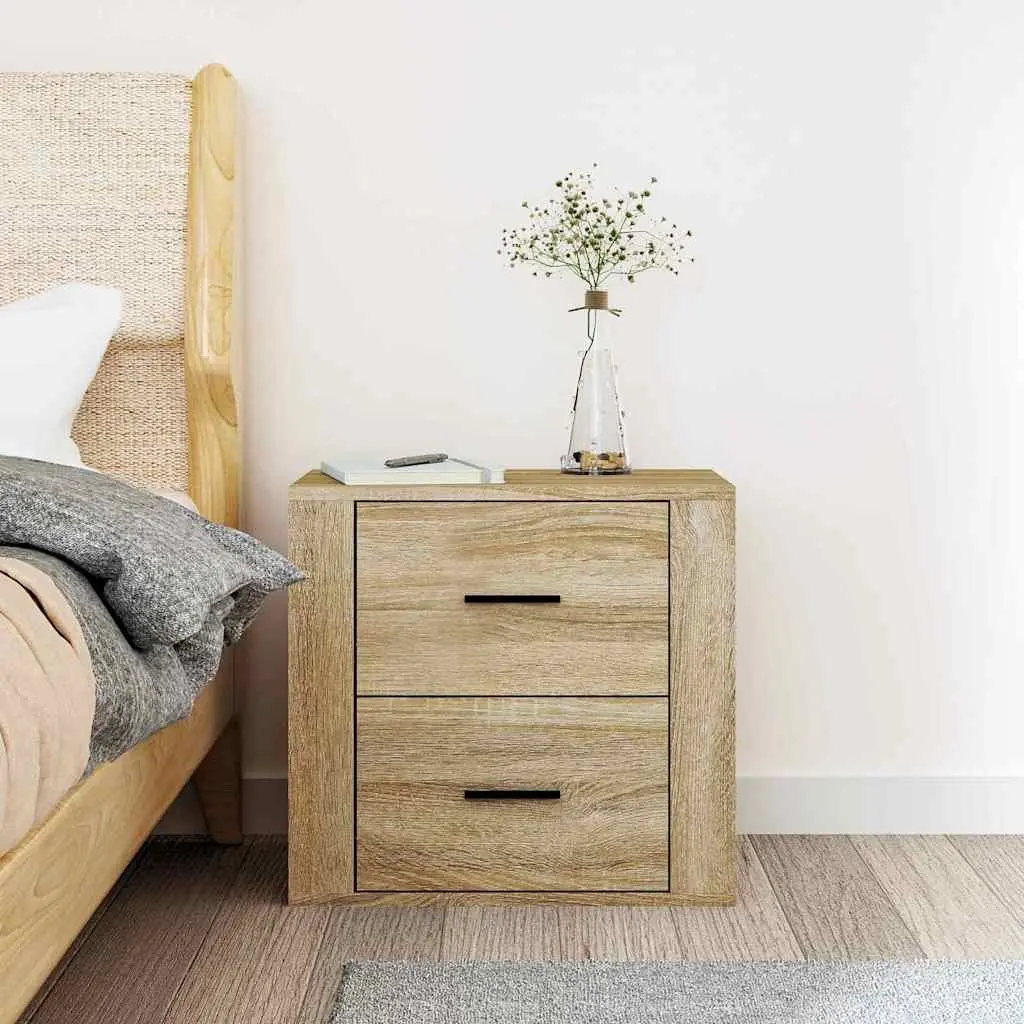 Wall-mounted Bedside Cabinet Engineered Wood 50x36x47cm Brown
