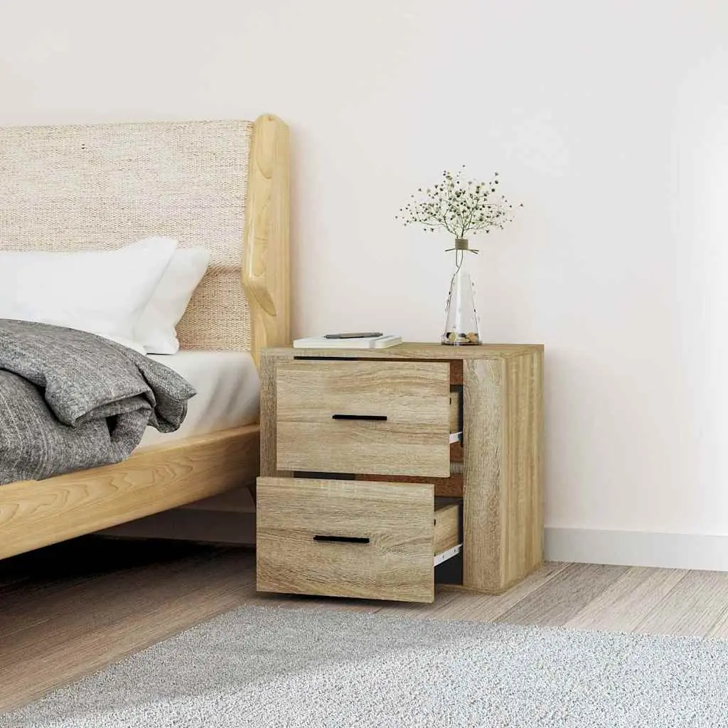 Wall-mounted Bedside Cabinet Engineered Wood 50x36x47cm Brown