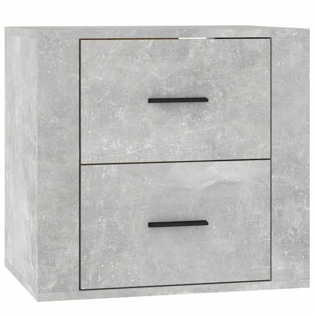 Wall-mounted Bedside Cabinet Engineered Wood 50W x 36D x 47H cm Grey