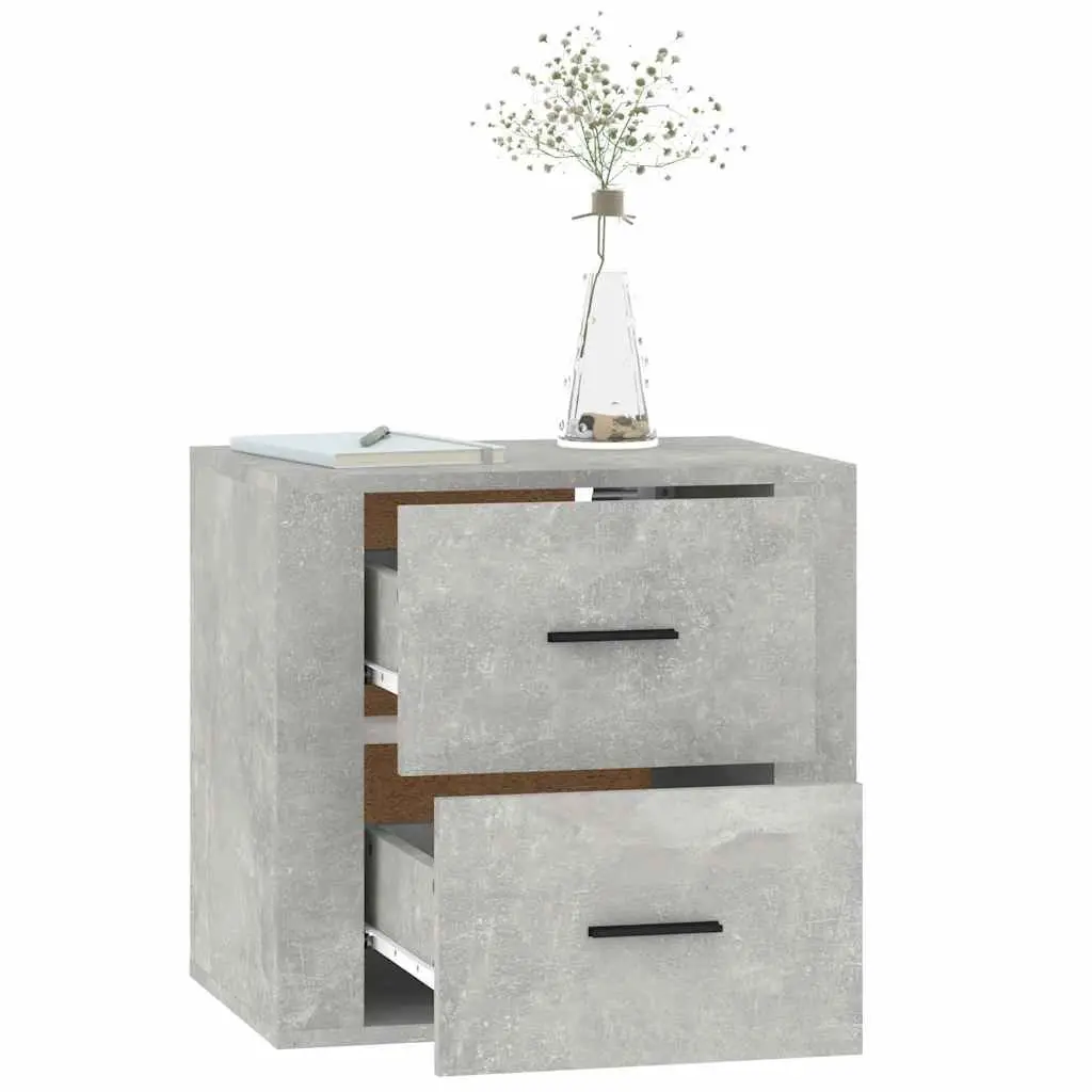 Wall-mounted Bedside Cabinet Engineered Wood 50W x 36D x 47H cm Grey
