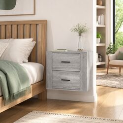 Grey Sonoma Wall-Mounted Bedside Cabinet for Storage