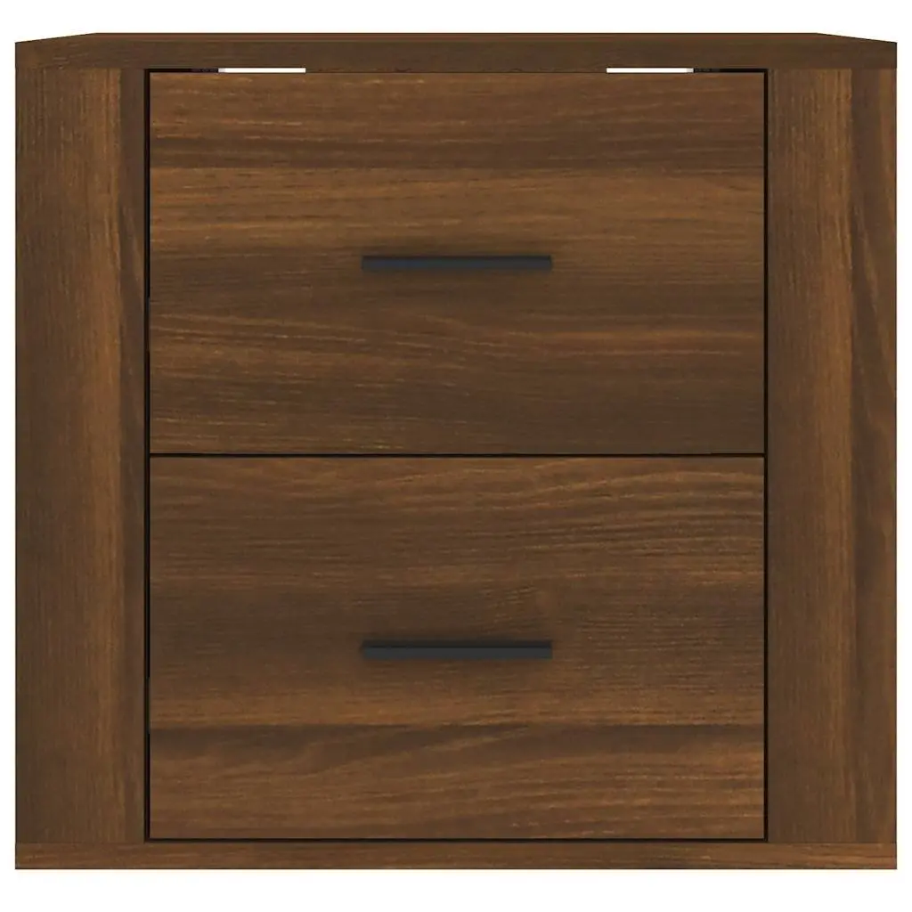 Floating Brown Oak Bedside Cabinet for Bedrooms