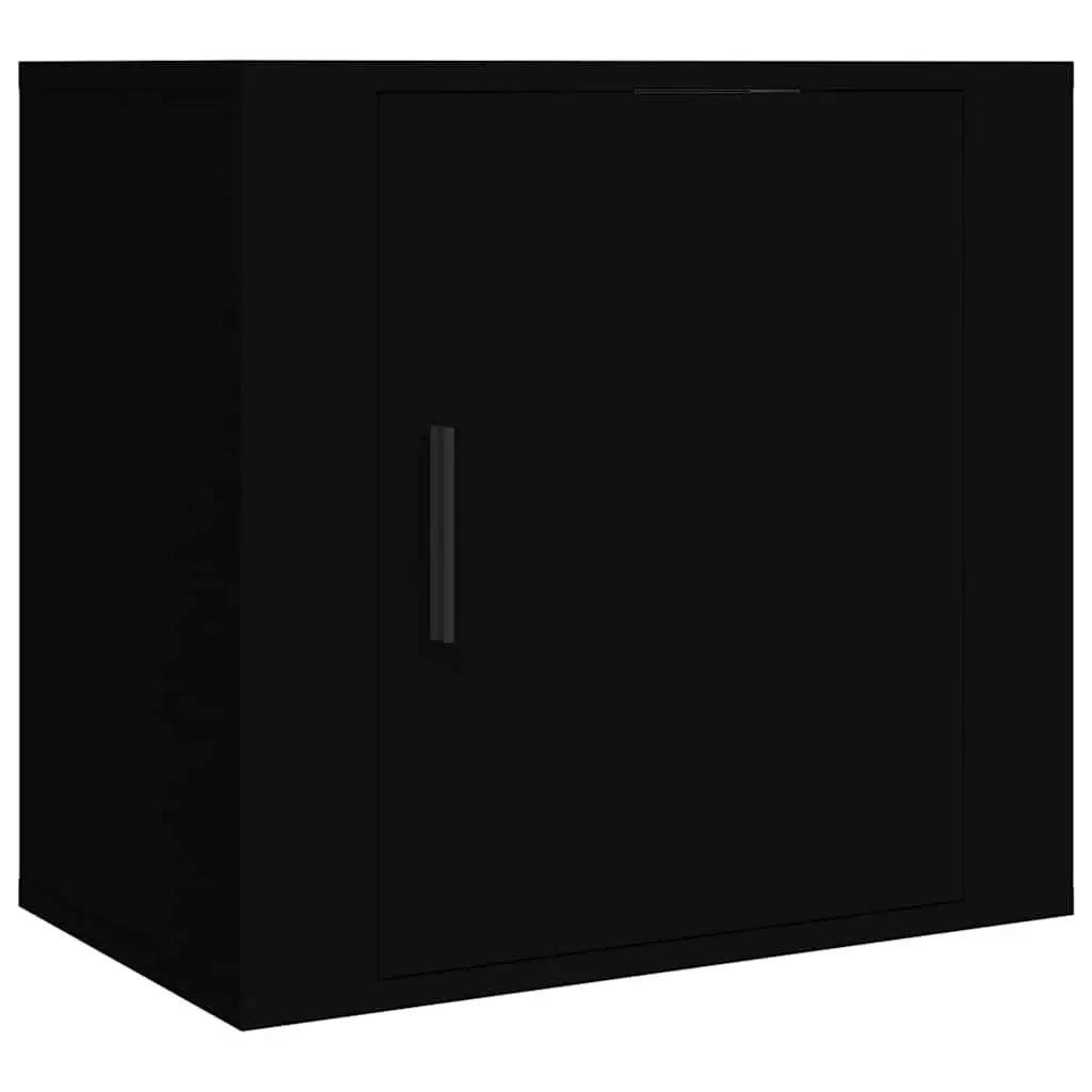 Wall-mounted Black Bedside Cabinet for Storage