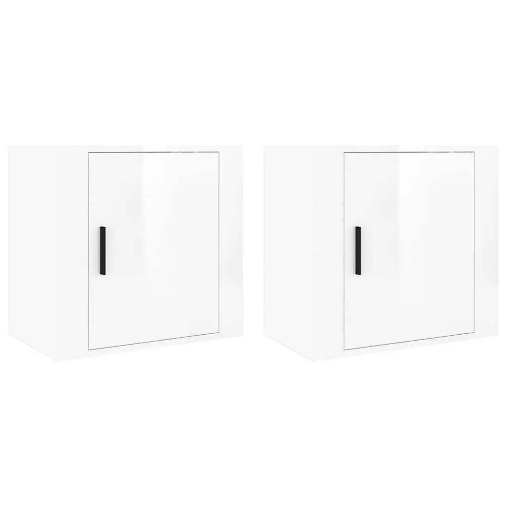 Wall-mounted Bedside Cabinets Set of 2 in White