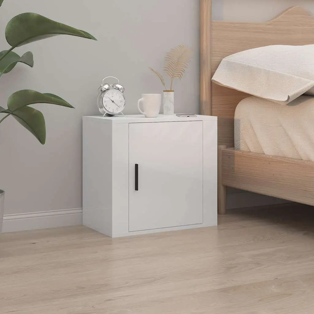 Wall-mounted Bedside Cabinets Set of 2 in White