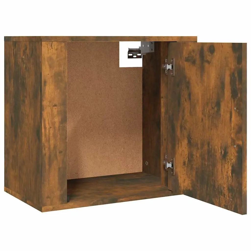Brown Floating Wall-mounted Bedside Cabinets 2 pcs