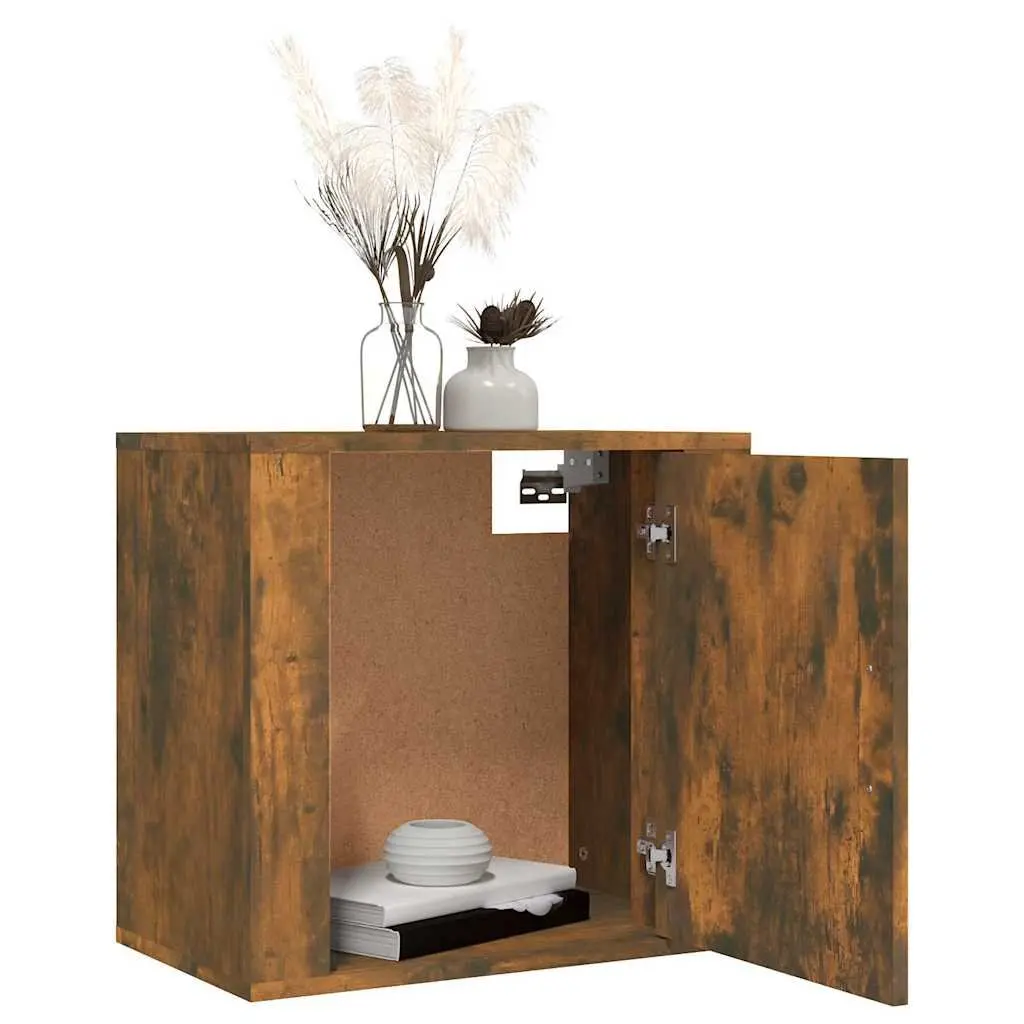 Brown Floating Wall-mounted Bedside Cabinets 2 pcs