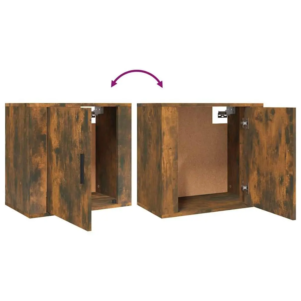 Brown Floating Wall-mounted Bedside Cabinets 2 pcs