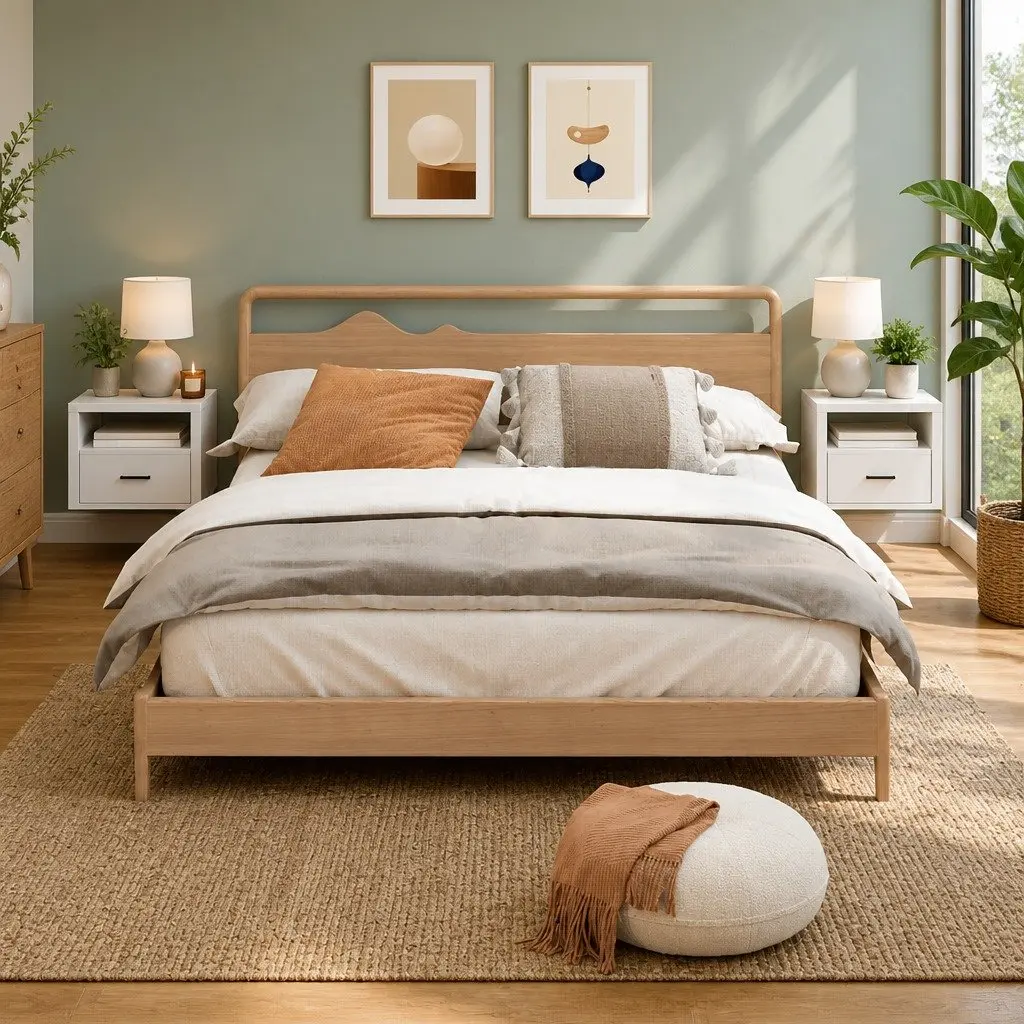 Wall-mounted Bedside Cabinets Engineered Wood 50x36x40cm White 2 Piece