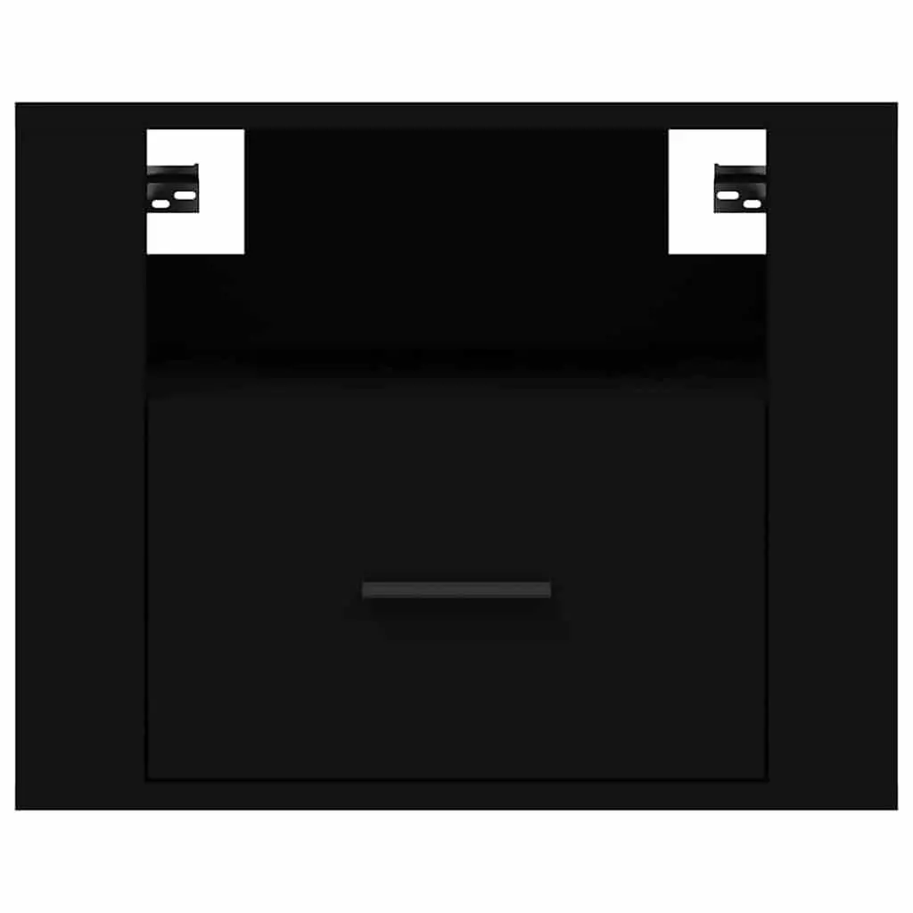 Floating Black Bedside Cabinets 2 pcs for Storage