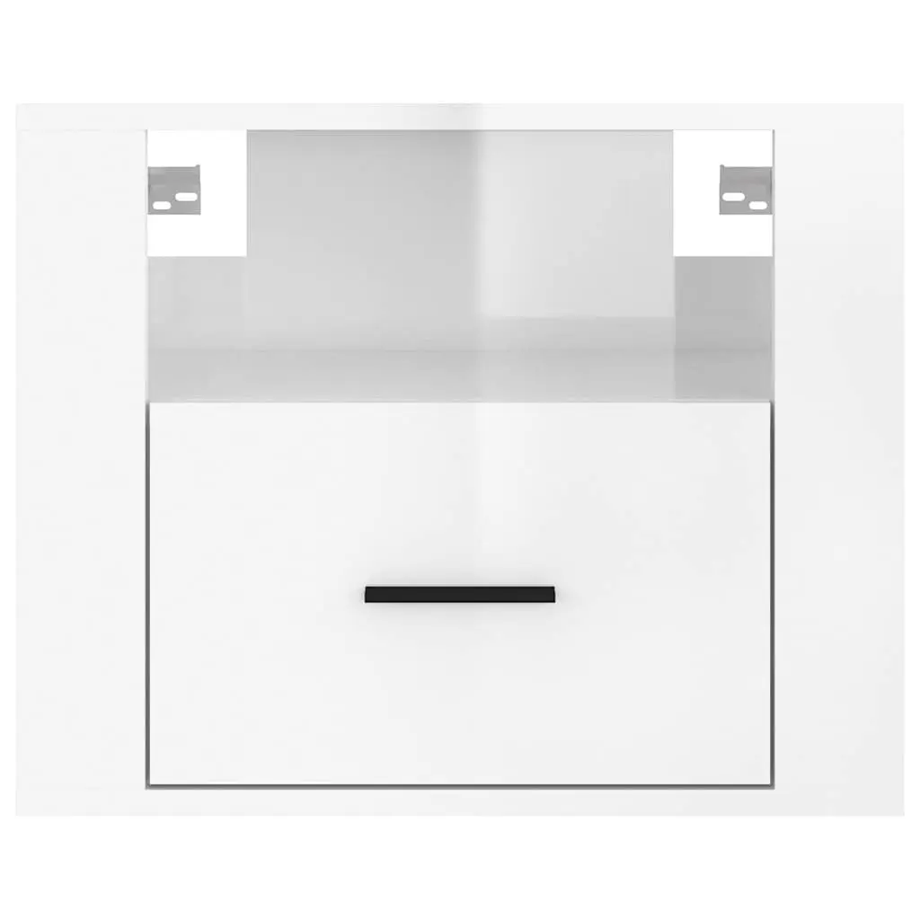 White Wall-mounted Bedside Cabinets 2 pcs