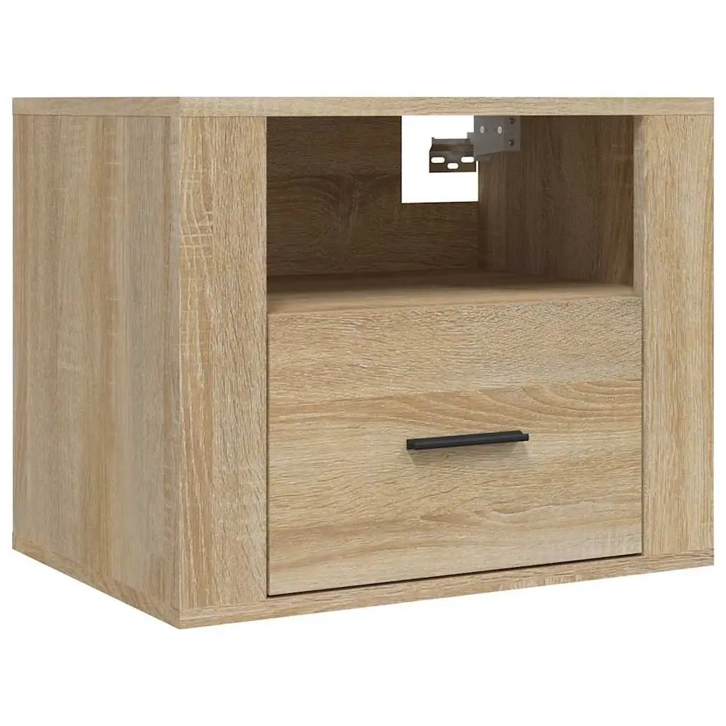 Wall-Mounted Bedside Cabinets 2 pcs Floating Storage Bedroom Sonoma Oak