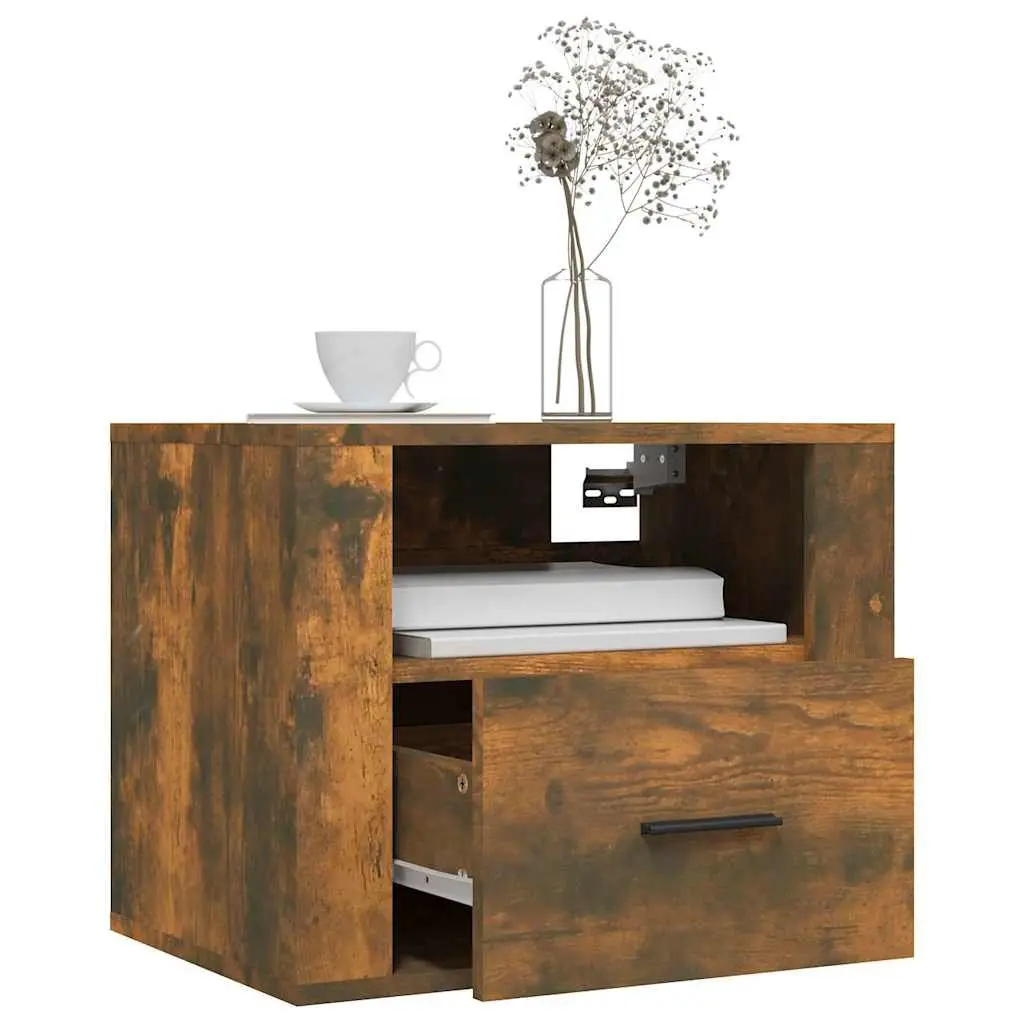 Wall-mounted Bedside Cabinets 2 pcs Brown