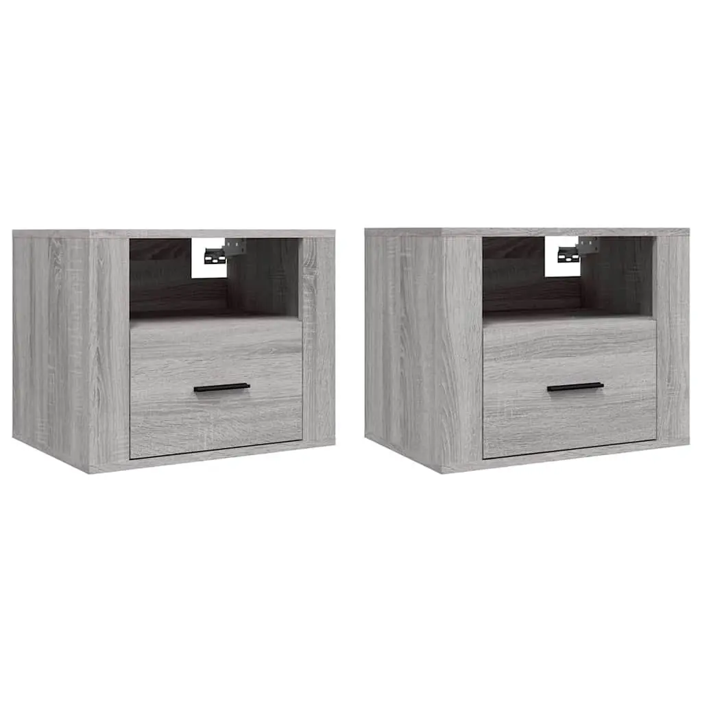 Grey Sonoma Wall-mounted Bedside Cabinets