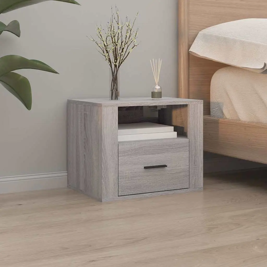 Grey Sonoma Wall-mounted Bedside Cabinets
