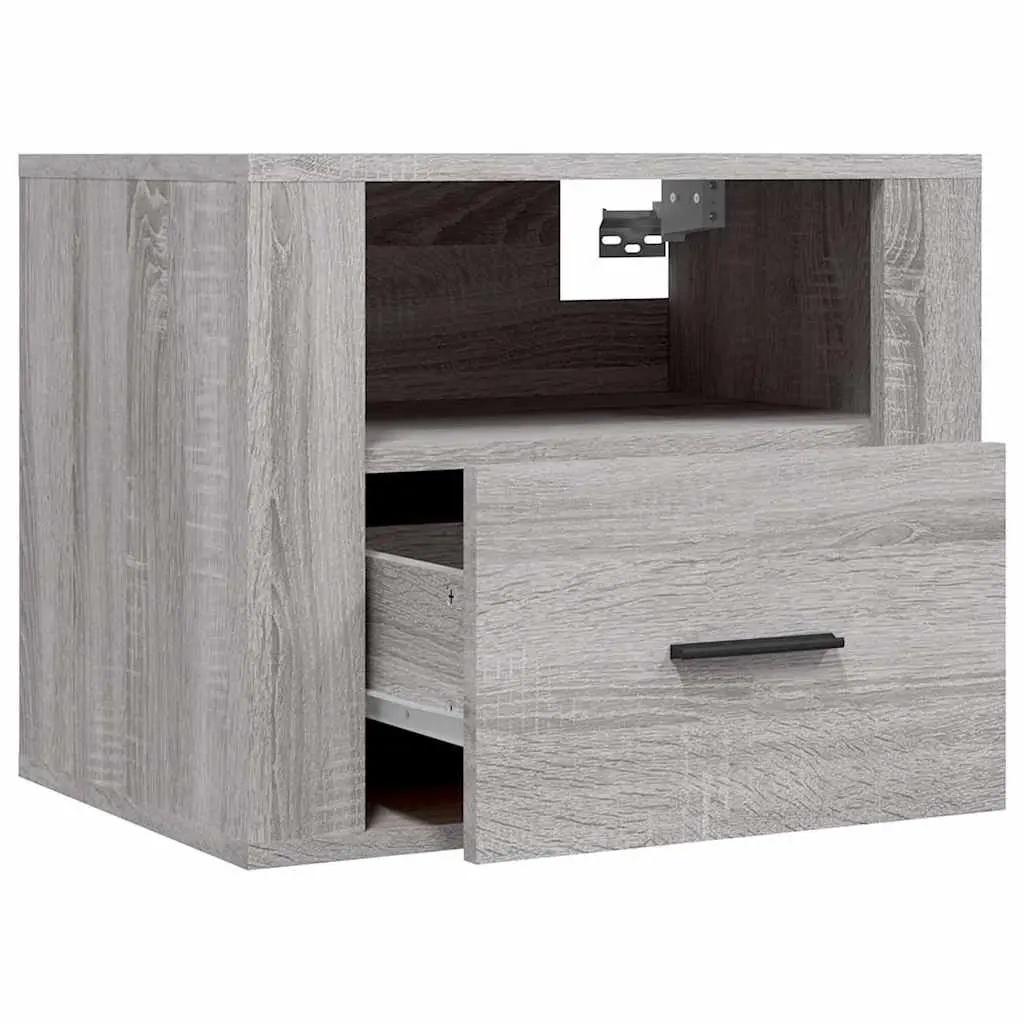 Grey Sonoma Wall-mounted Bedside Cabinets