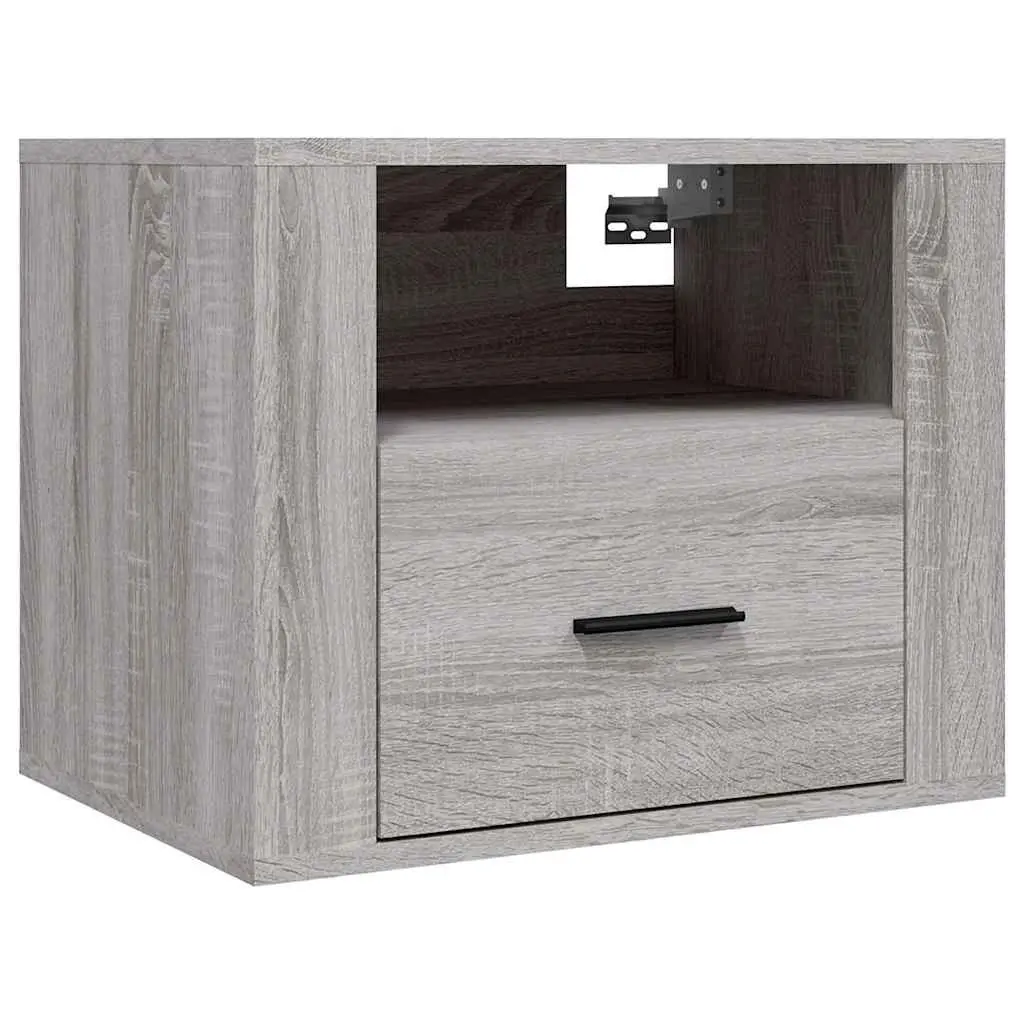 Grey Sonoma Wall-mounted Bedside Cabinets