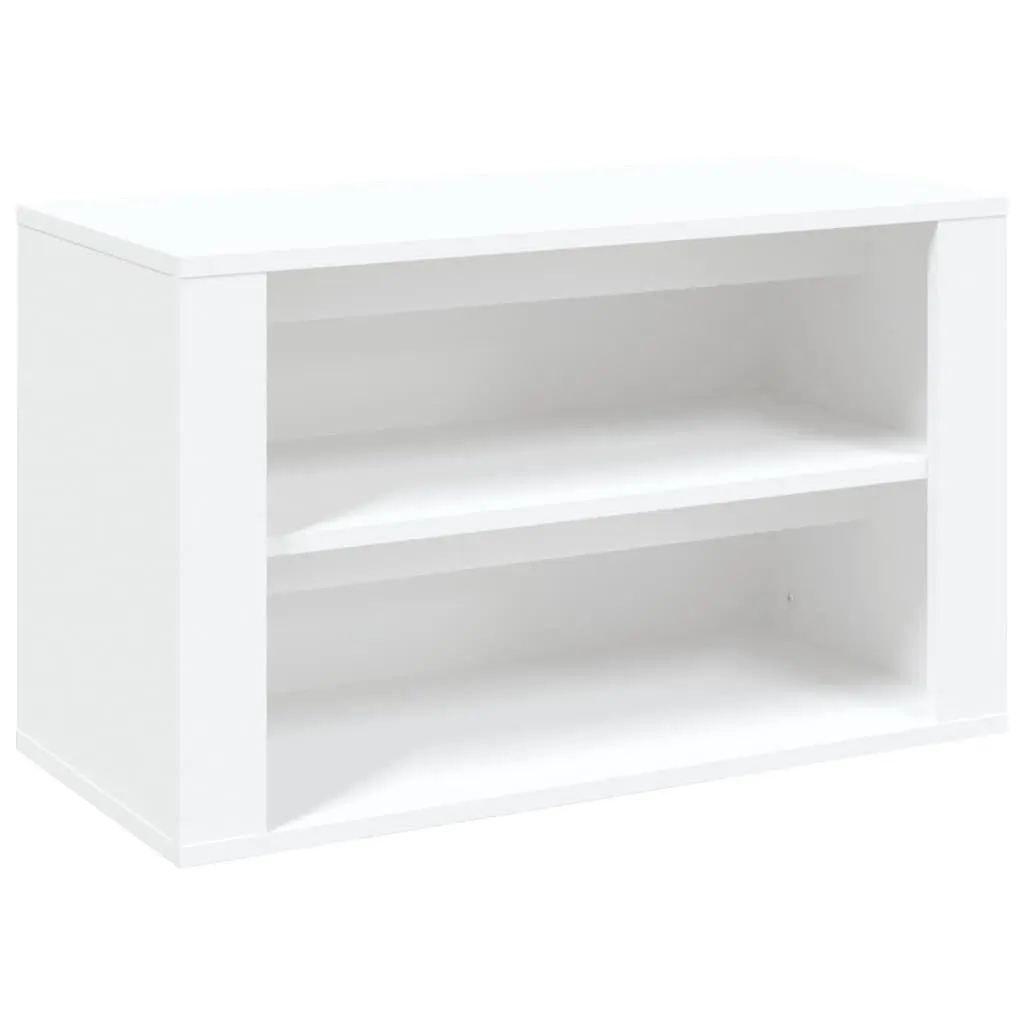 White Shoe Rack with 2 Compartments, 75x35x45cm