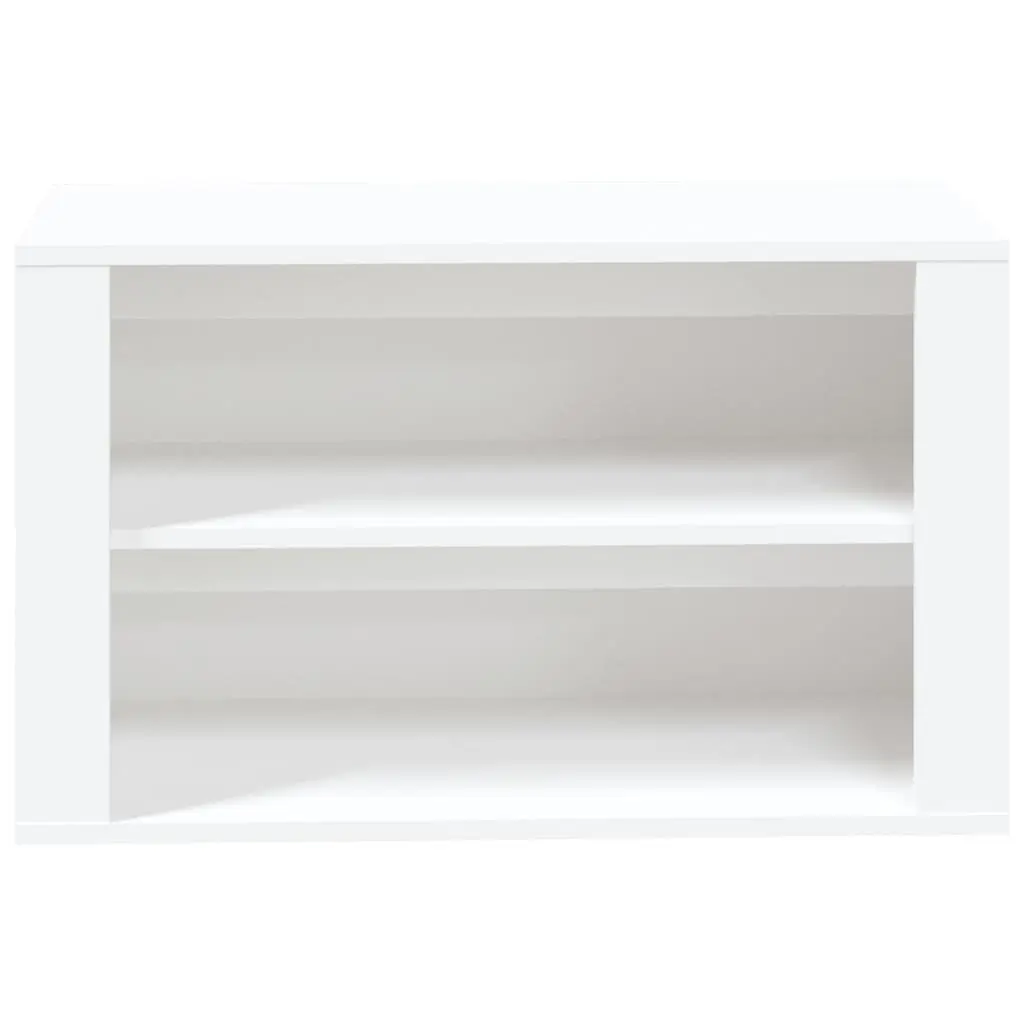 White Shoe Rack with 2 Compartments, 75x35x45cm