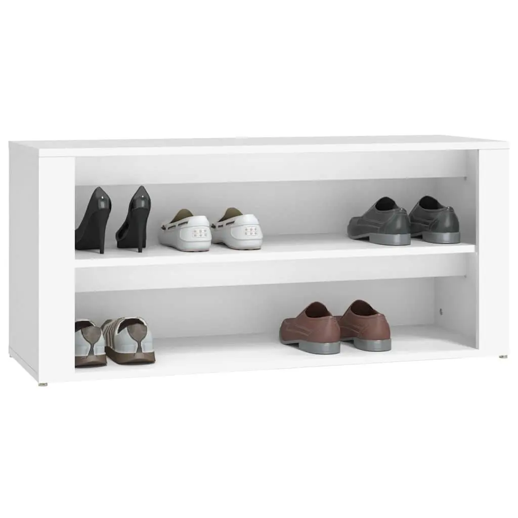 Shoe Rack Engineered Wood 100x35x45 cm White