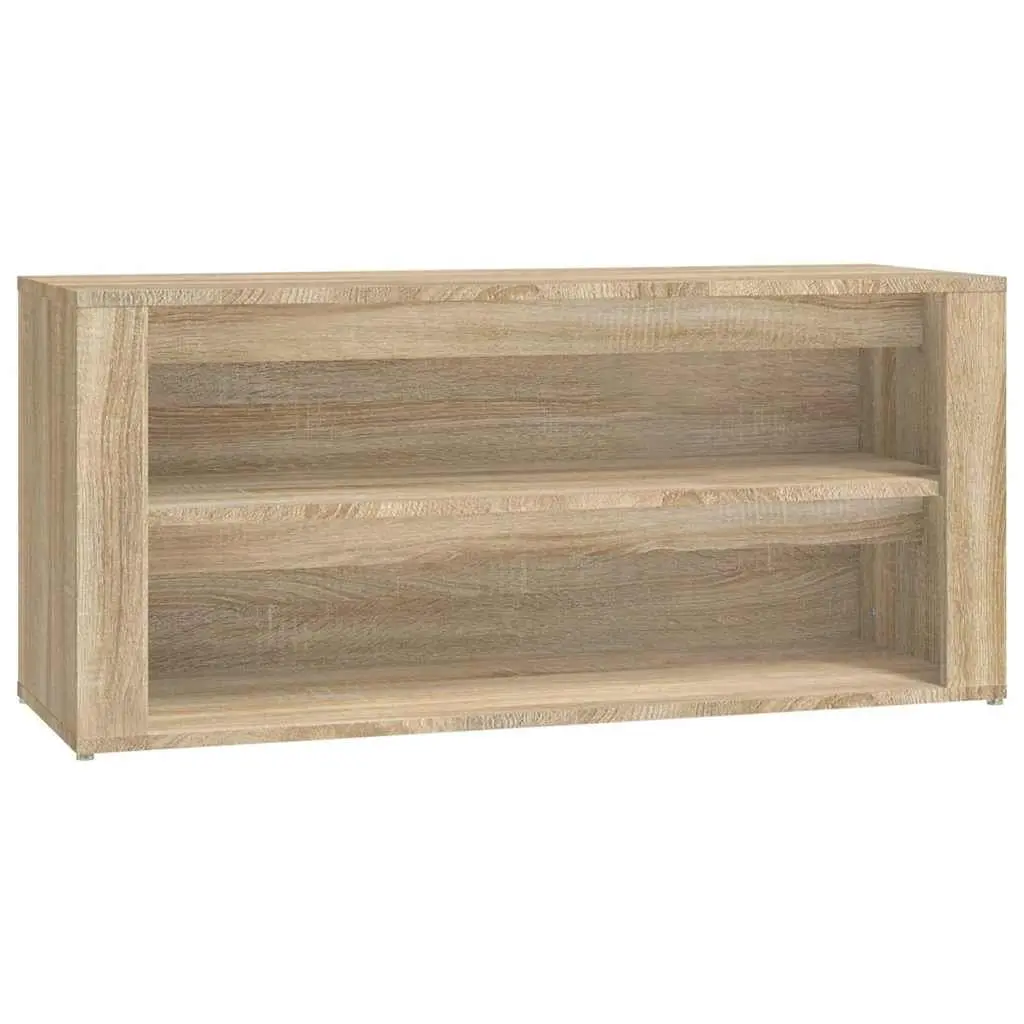 Brown Engineered Wood Shoe Rack with 2 Compartments