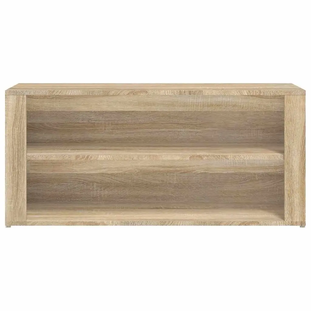 Brown Engineered Wood Shoe Rack with 2 Compartments