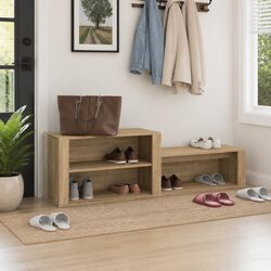 Beige Shoe Cabinet with Ample Storage and Sturdy Build