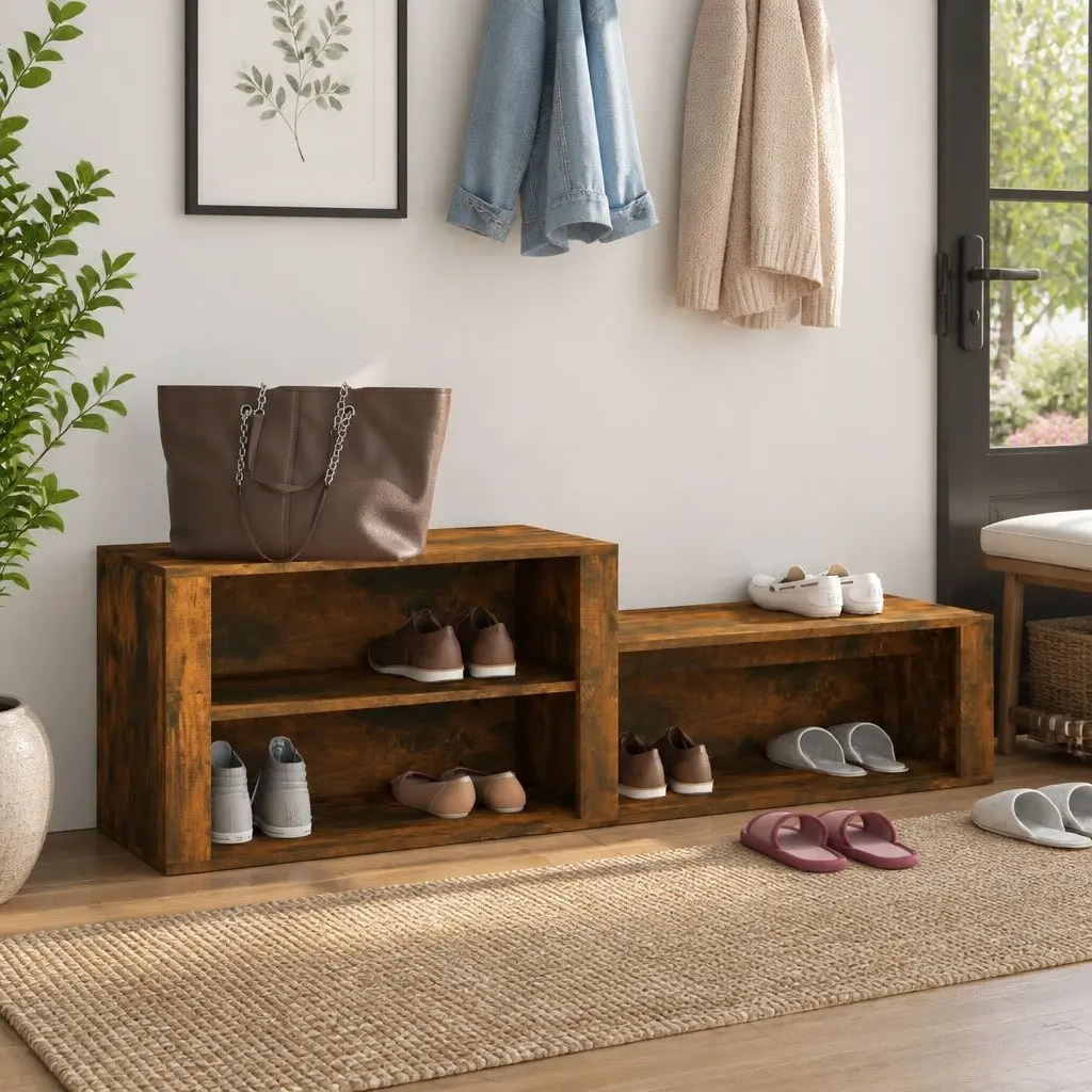 Shoe Cabinet Engineered Wood 150x35x45cm Brown