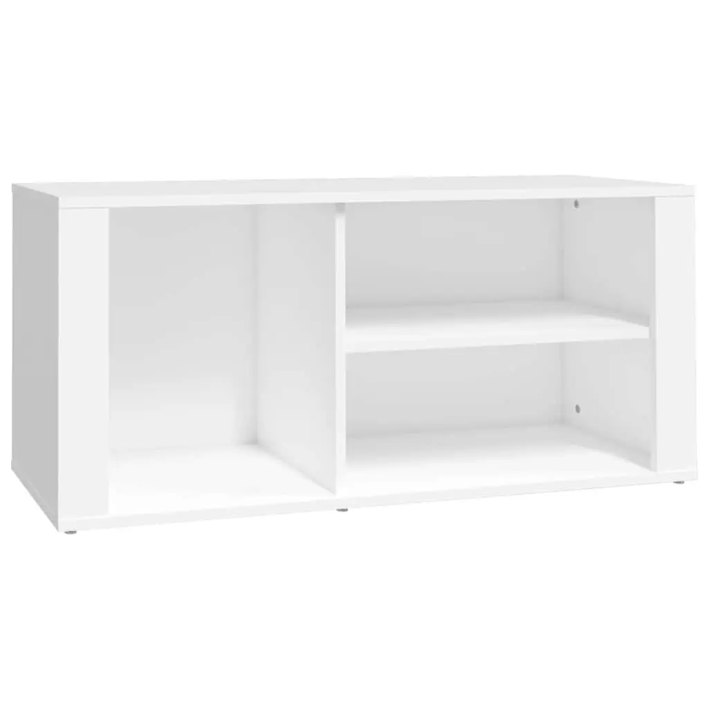 White Engineered Wood Shoe Cabinet with Storage Compartments