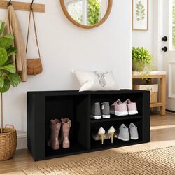 Sturdy Black Shoe Cabinet Storage Organizer for Entryway