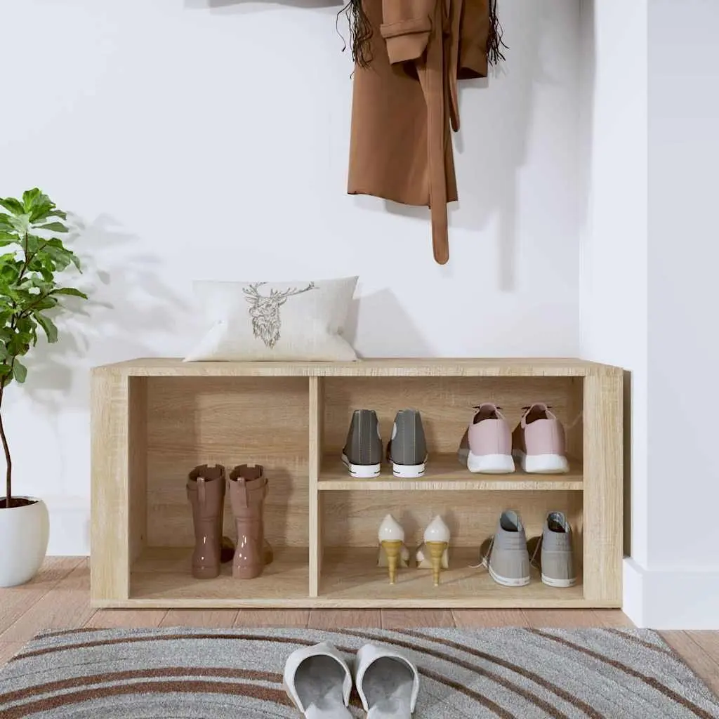 Beige Shoe Storage Cabinet with Durable Engineered Wood