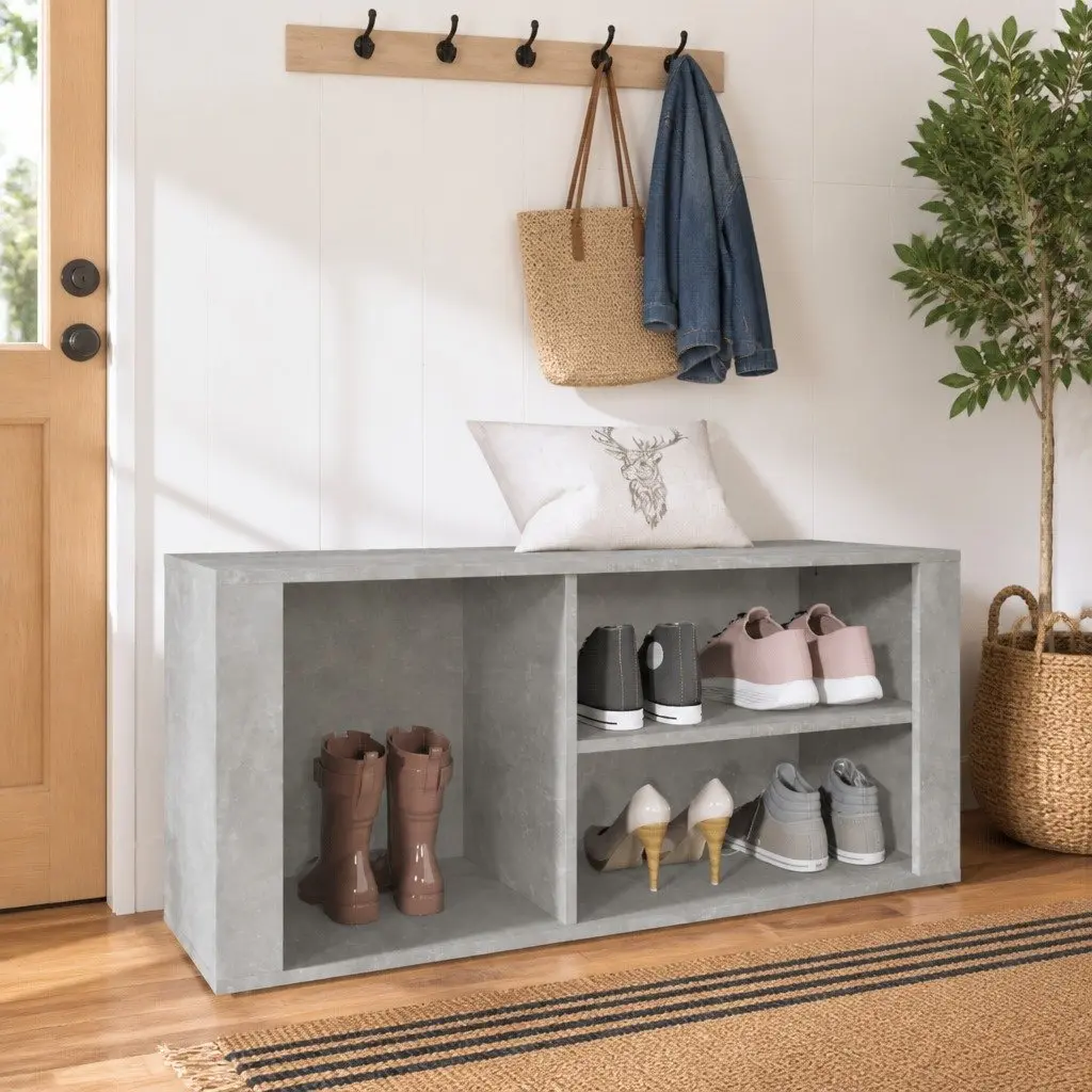 Shoe Cabinet Engineered Wood 100W x 35D x 45H cm Grey