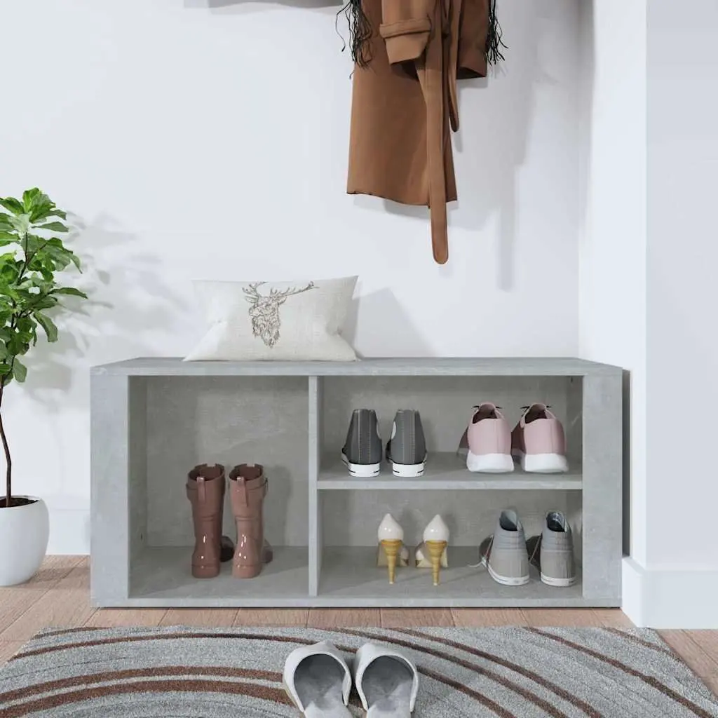 Shoe Cabinet Engineered Wood 100W x 35D x 45H cm Grey