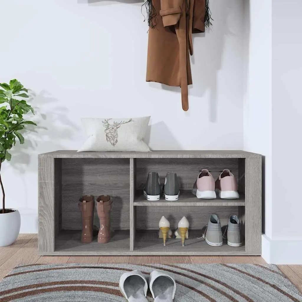Shoe Cabinet Engineered Wood 100x35x45 cm Grey