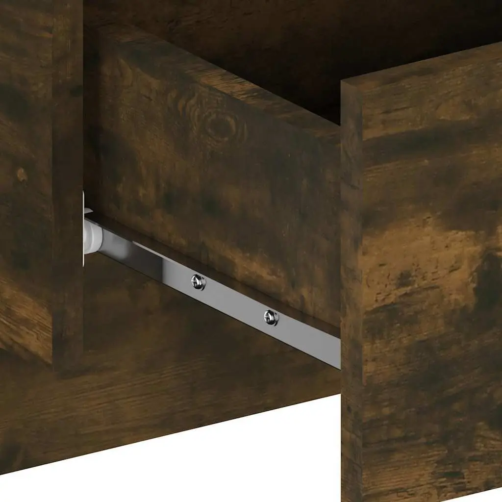 Wall-mounted Bedside Cabinet Engineered Wood Smoked Oak