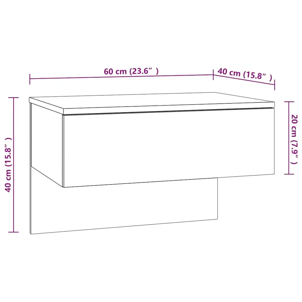 Brown Wall-Mounted Floating Cabinets Set of 2