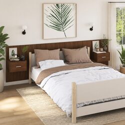 High-Quality Wall-Mounted Bedside Cabinets 2 pcs Brown Oak