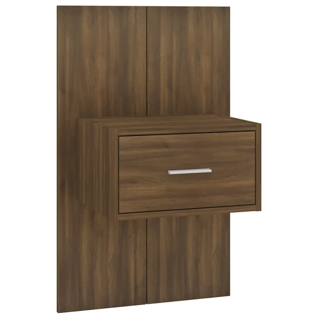 Wall-Mounted Bedside Cabinets 2 pcs Brown Oak