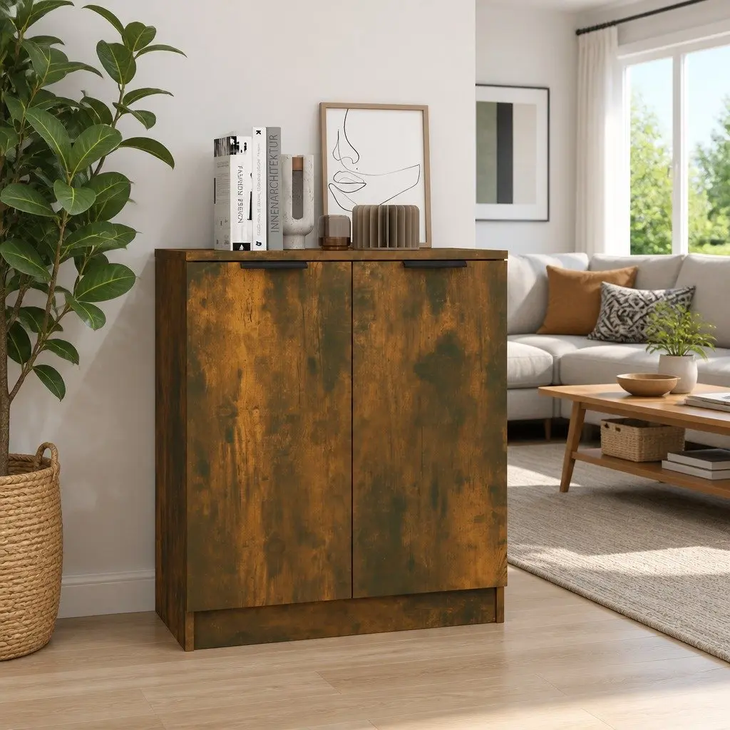 Brown Engineered Wood Sideboard for Storage