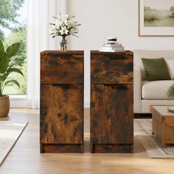 Elegant Brown Engineered Wood Sideboard Cabinet Set