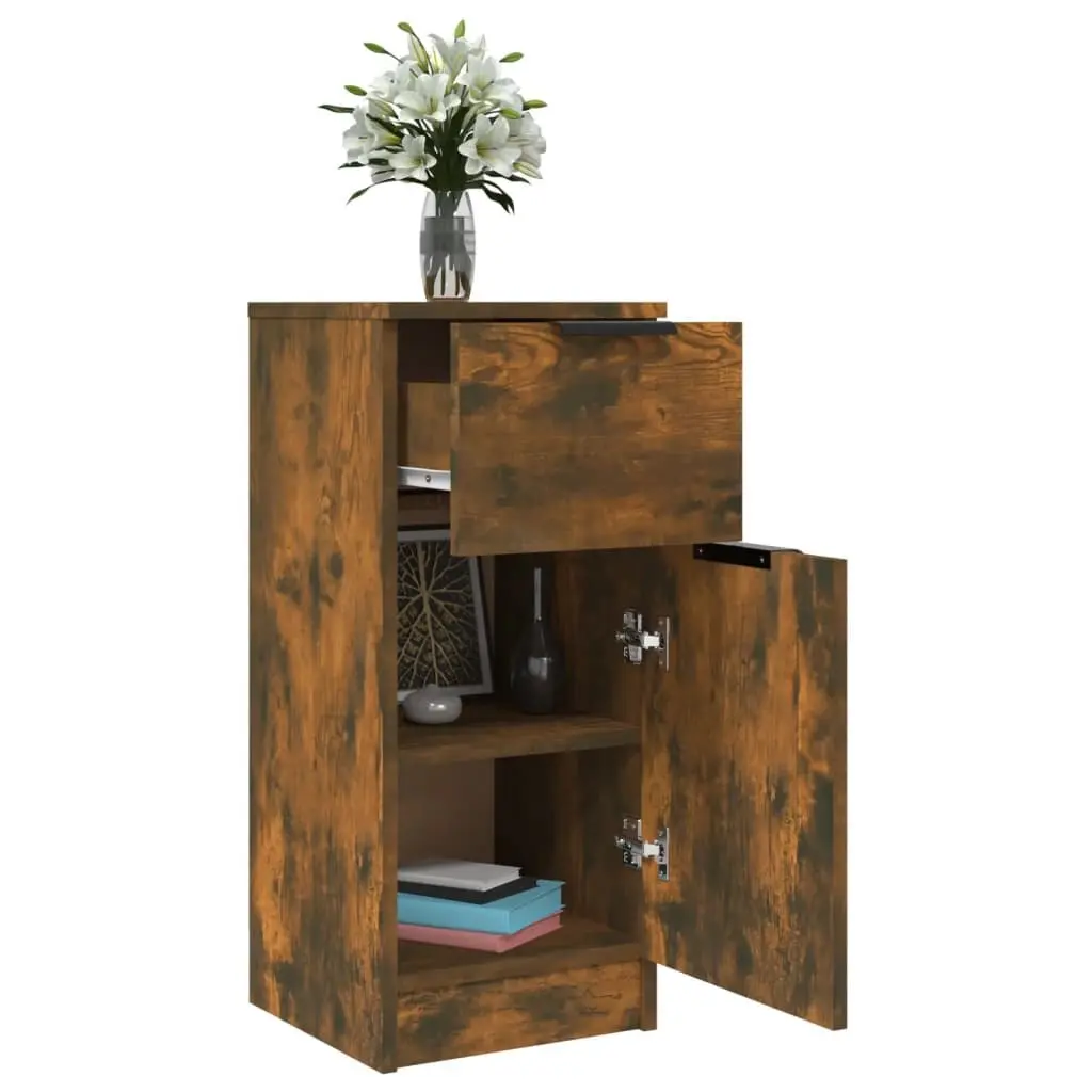 Brown Engineered Wood Sideboard Cabinet Set