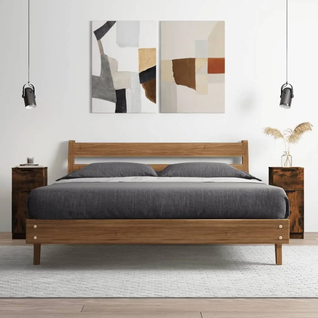 Brown Engineered Wood Sideboard Cabinet Set