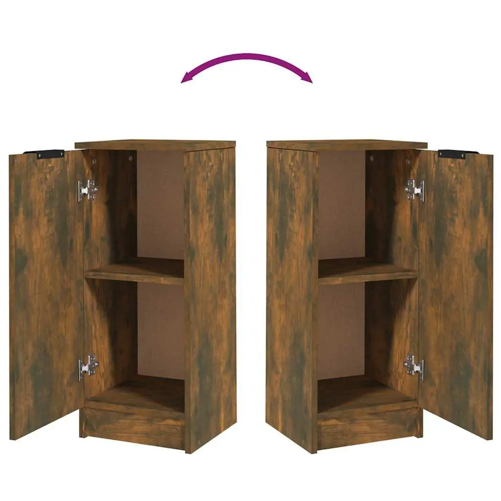 Brown Engineered Wood Storage Sideboards (2 pcs)