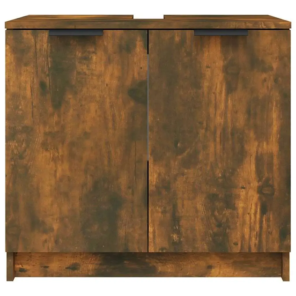 Smoked Oak Brown Bathroom Storage Cabinet 64.5x33.5x59cm