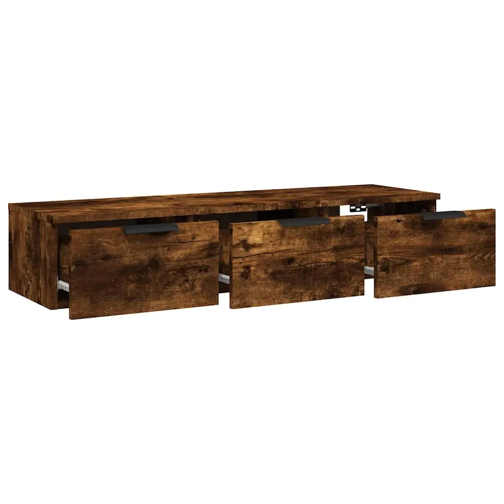 Wall Cabinet Storage Engineered Wood Brown 102x30x20cm